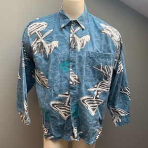 Vintage 80’s Men’s Graphic Button Down Shirt